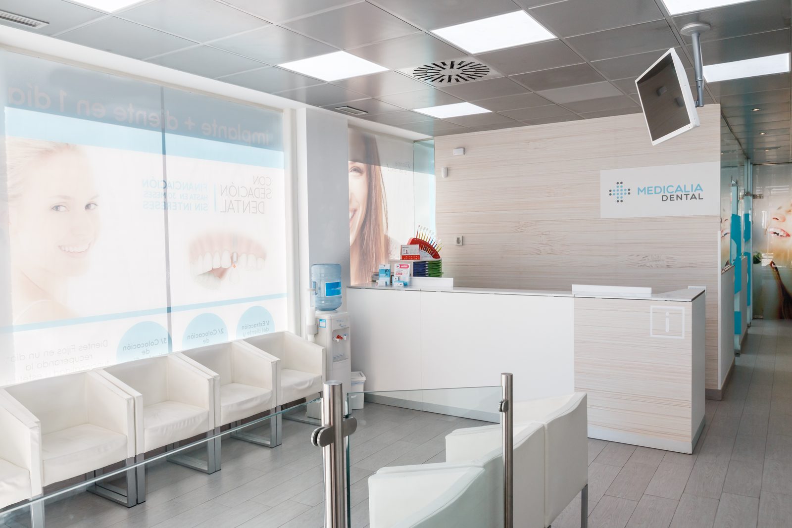 Recepción de Medicalia Dental, clínica dental en Fuenlabrada